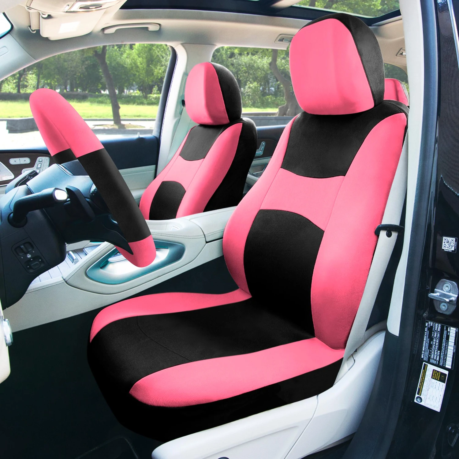 Light & Breezy Flat Cloth Seat Covers - Combo Set Pink(Light Amp Breezy Flat Cloth Seat Covers Combo Set Pink) 2 Light & Breezy Flat Cloth Seat Covers - Combo Set Pink(Light Amp Breezy Flat Cloth Seat Covers Combo Set Pink) - Image 2