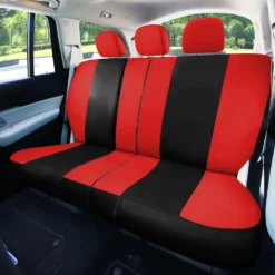 Light & Breezy Flat Cloth Seat Covers - Combo Set Red(Light Amp Breezy Flat Cloth Seat Covers Combo Set Red) -FH Group fb030 W B red 5