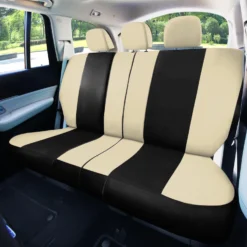 Light & Breezy Flat Cloth Seat Covers - Full Set Beige / Black(Light Amp Breezy Flat Cloth Seat Covers Full Set Beige Black) -FH Group fb030 beige 5