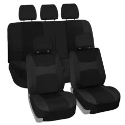 Light & Breezy Flat Cloth Seat Covers - Full Set Black(Light Amp Breezy Flat Cloth Seat Covers Full Set Black)