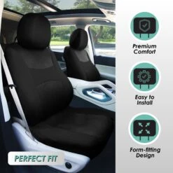Light & Breezy Flat Cloth Seat Covers - Full Set Black(Light Amp Breezy Flat Cloth Seat Covers Full Set Black) 10 Light & Breezy Flat Cloth Seat Covers - Full Set Black(Light Amp Breezy Flat Cloth Seat Covers Full Set Black) -FH Group fb030 black 2 d4bae880 1002 48ce 9222 c0ae415f1b23 1