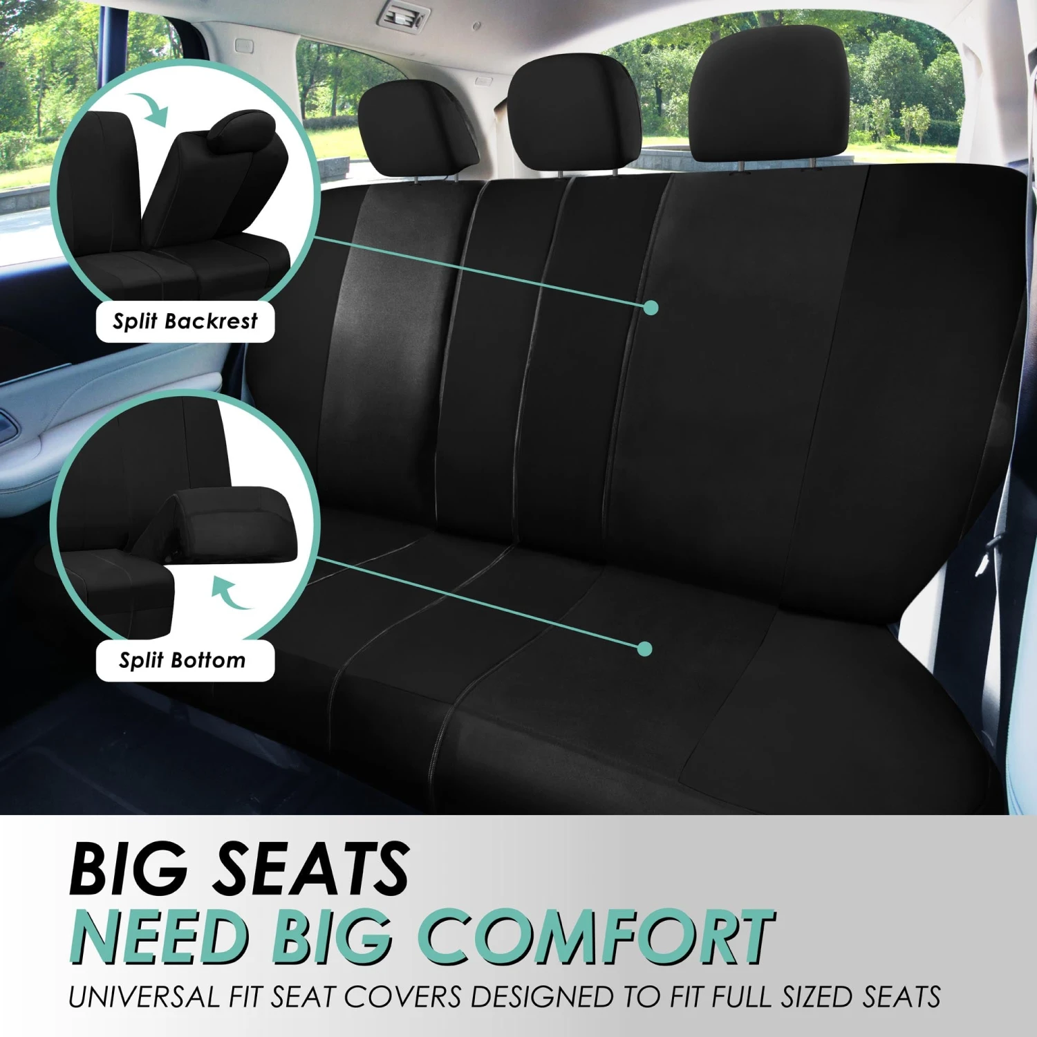 Light & Breezy Flat Cloth Seat Covers - Full Set Black(Light Amp Breezy Flat Cloth Seat Covers Full Set Black) 7 Light & Breezy Flat Cloth Seat Covers - Full Set Black(Light Amp Breezy Flat Cloth Seat Covers Full Set Black) - Image 7