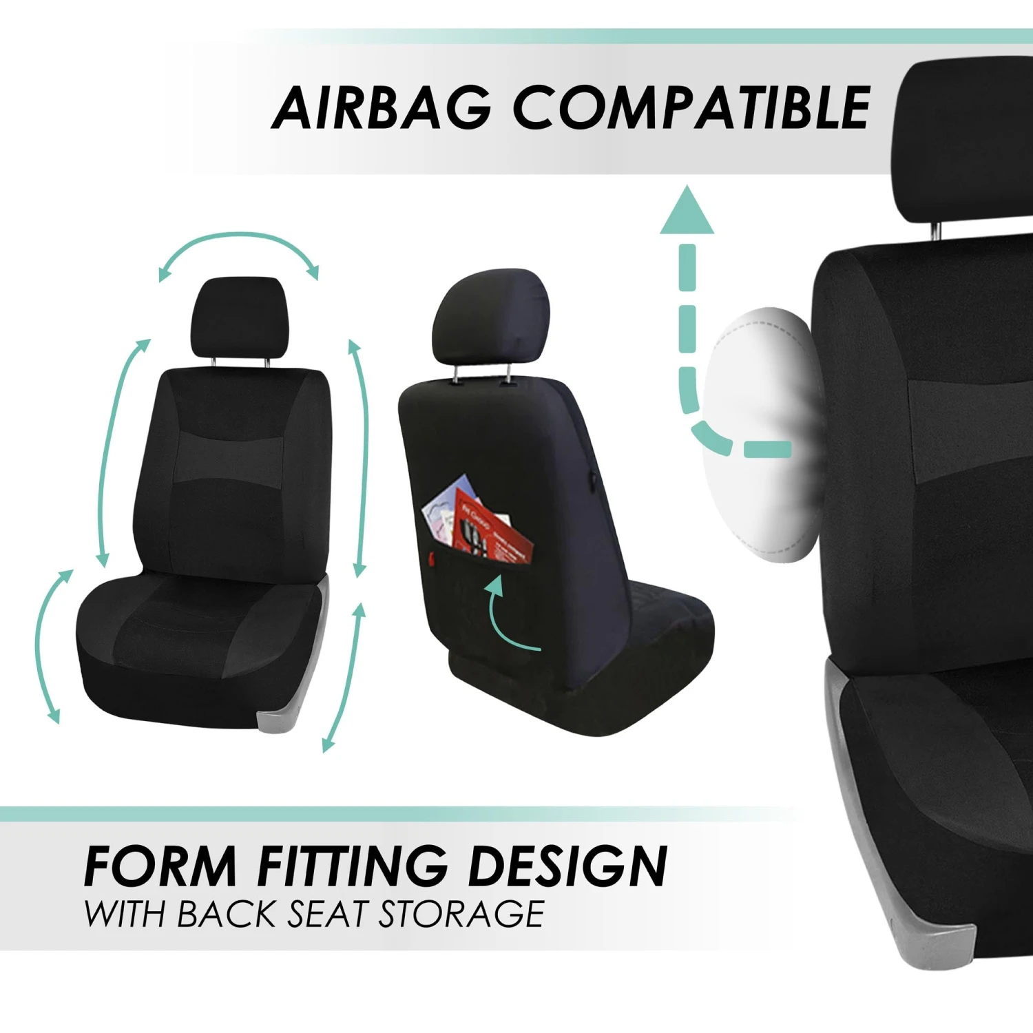 Light & Breezy Flat Cloth Seat Covers - Full Set Black(Light Amp Breezy Flat Cloth Seat Covers Full Set Black) 8 Light & Breezy Flat Cloth Seat Covers - Full Set Black(Light Amp Breezy Flat Cloth Seat Covers Full Set Black) - Image 8