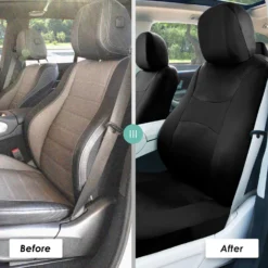 Light & Breezy Flat Cloth Seat Covers - Combo Set Black(Light Amp Breezy Flat Cloth Seat Covers Combo Set Black) -FH Group fb030 black 6 790e896b 68b1 451a a1b4 5fa86a0b6db9