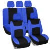 Light & Breezy Flat Cloth Seat Covers - Full Set Blue / Black(Light Amp Breezy Flat Cloth Seat Covers Full Set Blue Black)