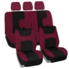 Light & Breezy Flat Cloth Seat Covers - Full Set Burgundy(Light Amp Breezy Flat Cloth Seat Covers Full Set Burgundy)