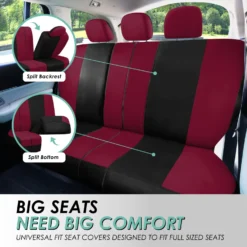 Light & Breezy Flat Cloth Seat Covers - Combo Set Burgundy(Light Amp Breezy Flat Cloth Seat Covers Combo Set Burgundy) 16 Light & Breezy Flat Cloth Seat Covers - Combo Set Burgundy(Light Amp Breezy Flat Cloth Seat Covers Combo Set Burgundy) -FH Group fb030 burgundy 4 08d2cfc6 a48c 4988 98e6 0fac0e167193 1