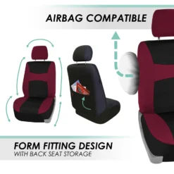 Light & Breezy Flat Cloth Seat Covers - Combo Set Burgundy(Light Amp Breezy Flat Cloth Seat Covers Combo Set Burgundy) 15 Light & Breezy Flat Cloth Seat Covers - Combo Set Burgundy(Light Amp Breezy Flat Cloth Seat Covers Combo Set Burgundy) -FH Group fb030 burgundy 5 76a83c13 b03d 4729 ad9d 8618cd903587 1