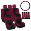 Light & Breezy Flat Cloth Seat Covers - Combo Set Burgundy(Light Amp Breezy Flat Cloth Seat Covers Combo Set Burgundy)