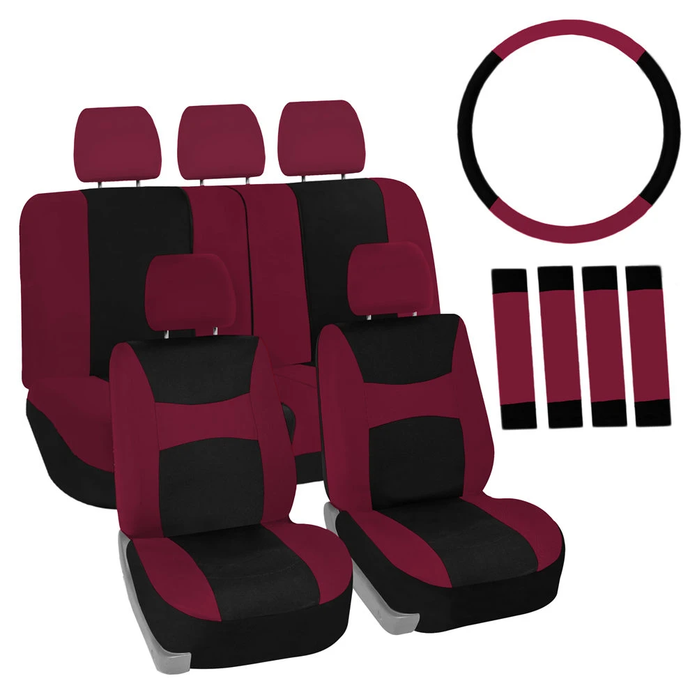 Light & Breezy Flat Cloth Seat Covers - Combo Set Burgundy(Light Amp Breezy Flat Cloth Seat Covers Combo Set Burgundy) 1 Light & Breezy Flat Cloth Seat Covers - Combo Set Burgundy(Light Amp Breezy Flat Cloth Seat Covers Combo Set Burgundy)
