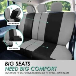 Light & Breezy Flat Cloth Seat Covers - Full Set Gray / Black(Light Amp Breezy Flat Cloth Seat Covers Full Set Gray Black) 14 Light & Breezy Flat Cloth Seat Covers - Full Set Gray / Black(Light Amp Breezy Flat Cloth Seat Covers Full Set Gray Black) -FH Group fb030 gray 4 052e53e9 f889 4cbf 9184 e7d2e346e373 1