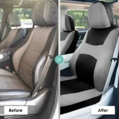 Light & Breezy Flat Cloth Seat Covers - Front Set Gray / Black(Light Amp Breezy Flat Cloth Seat Covers Front Set Gray Black) -FH Group fb030 gray 6 10bb69b2 b68d 4a22 8aa3 f07dad3bf2cf 2