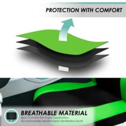 Light & Breezy Flat Cloth Seat Covers - Rear Green(Light Amp Breezy Flat Cloth Seat Covers Rear Green) -FH Group fb030 green 3 ce4ccd07 720a 4edb b580 68404ee7f2a4 1