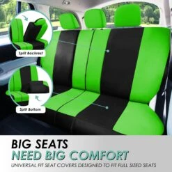 Light & Breezy Flat Cloth Seat Covers - Rear Green(Light Amp Breezy Flat Cloth Seat Covers Rear Green) -FH Group fb030 green 4 566e305a 2b3b 4f24 be66 01e9defa3885 1