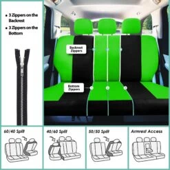 Light & Breezy Flat Cloth Seat Covers - Rear Green(Light Amp Breezy Flat Cloth Seat Covers Rear Green) -FH Group fb030 green 7 9da773e5 023b 485c a64b 28052ac77982 1