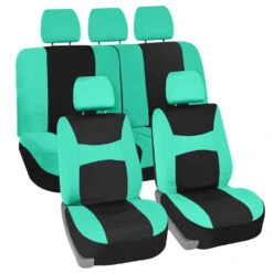 Light & Breezy Flat Cloth Seat Covers - Full Set Mint(Light Amp Breezy Flat Cloth Seat Covers Full Set Mint)