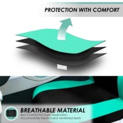 Light & Breezy Flat Cloth Seat Covers - Combo Set Mint(Light Amp Breezy Flat Cloth Seat Covers Combo Set Mint) -FH Group fb030 mint 3 99c18497 2098 4813 b985 898fe40b390f 1