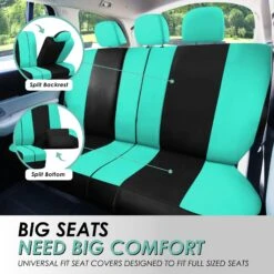 Light & Breezy Flat Cloth Seat Covers - Combo Set Mint(Light Amp Breezy Flat Cloth Seat Covers Combo Set Mint) -FH Group fb030 mint 4 e19b6c47 f3fd 4ae6 aa4e 7decfdbcdb8f 2