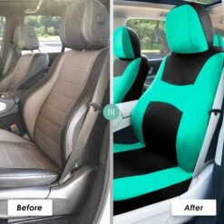 Light & Breezy Flat Cloth Seat Covers - Combo Set Mint(Light Amp Breezy Flat Cloth Seat Covers Combo Set Mint) -FH Group fb030 mint 6 1e8f069a 8302 4637 ad66 5e63ef5b8b28 2