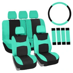 Light & Breezy Flat Cloth Seat Covers - Combo Set Mint(Light Amp Breezy Flat Cloth Seat Covers Combo Set Mint)