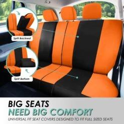 Light & Breezy Flat Cloth Seat Covers - Rear Orange(Light Amp Breezy Flat Cloth Seat Covers Rear Orange) -FH Group fb030 orange 4 d4cceb91 180d 4be1 a405 b8f8518efa58 1