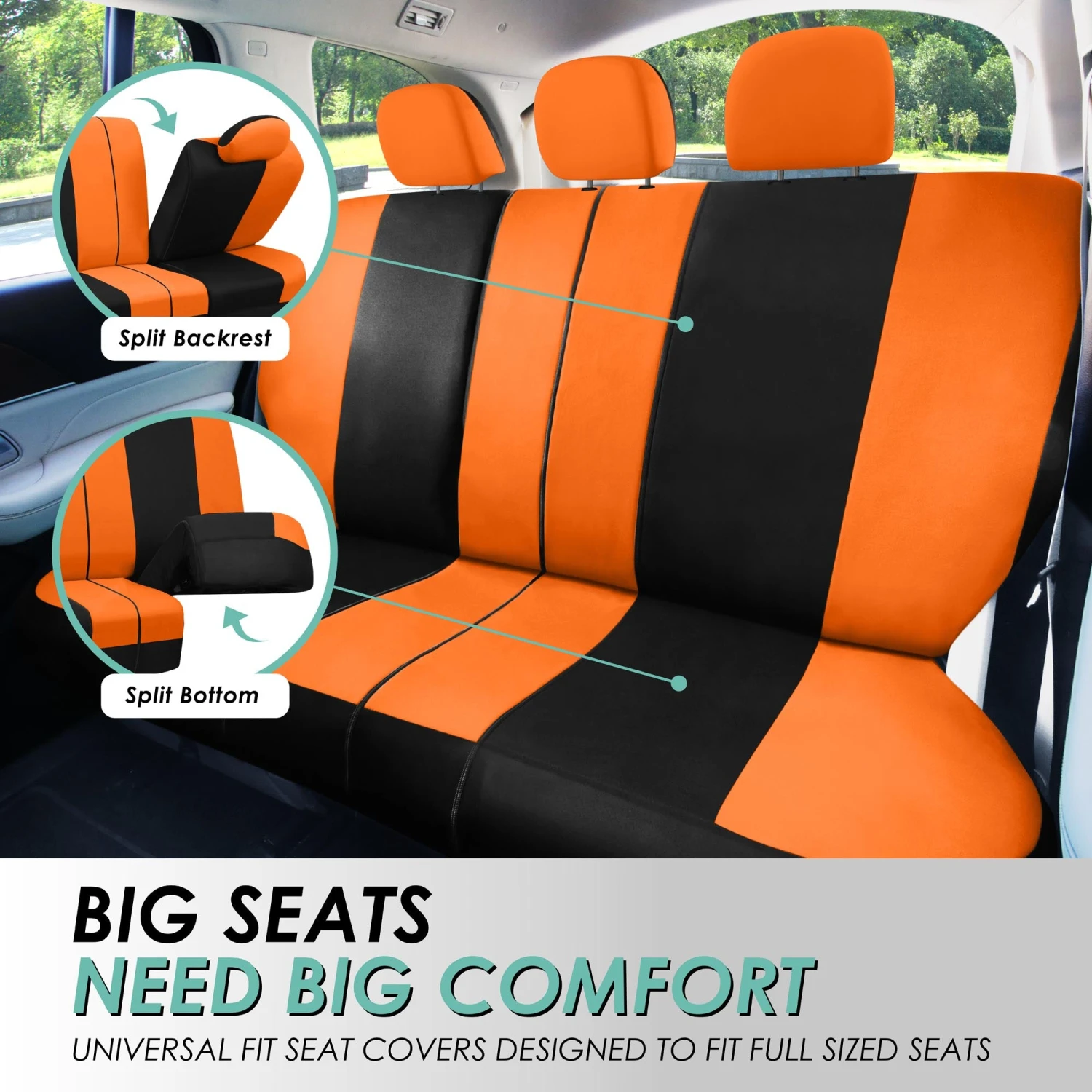 Light & Breezy Flat Cloth Seat Covers - Full Set Orange(Light Amp Breezy Flat Cloth Seat Covers Full Set Orange) 8 Light & Breezy Flat Cloth Seat Covers - Full Set Orange(Light Amp Breezy Flat Cloth Seat Covers Full Set Orange) - Image 8