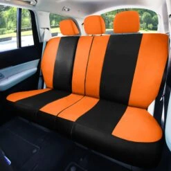 Light & Breezy Flat Cloth Seat Covers - Full Set Orange(Light Amp Breezy Flat Cloth Seat Covers Full Set Orange) 12 Light & Breezy Flat Cloth Seat Covers - Full Set Orange(Light Amp Breezy Flat Cloth Seat Covers Full Set Orange) -FH Group fb030 orange 5