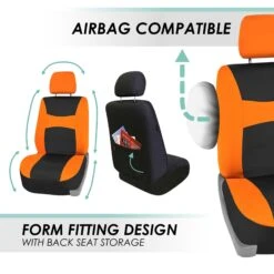 Light & Breezy Flat Cloth Seat Covers - Full Set Orange(Light Amp Breezy Flat Cloth Seat Covers Full Set Orange) 14 Light & Breezy Flat Cloth Seat Covers - Full Set Orange(Light Amp Breezy Flat Cloth Seat Covers Full Set Orange) -FH Group fb030 orange 5 df897b44 4bda 4c8f 80c2 89cb1d3e5af7 1