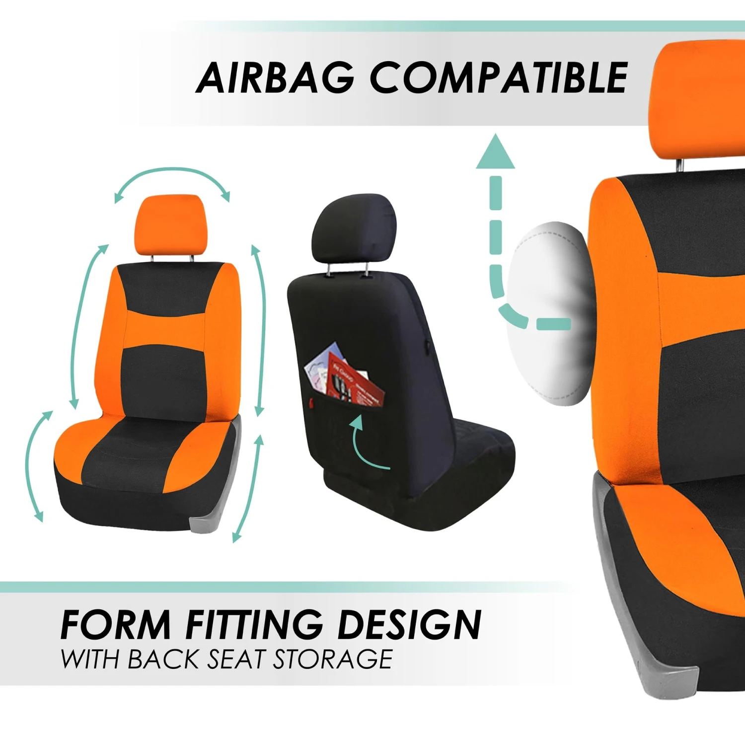 Light & Breezy Flat Cloth Seat Covers - Front Set Orange(Light Amp Breezy Flat Cloth Seat Covers Front Set Orange) 5 Light & Breezy Flat Cloth Seat Covers - Front Set Orange(Light Amp Breezy Flat Cloth Seat Covers Front Set Orange) - Image 5