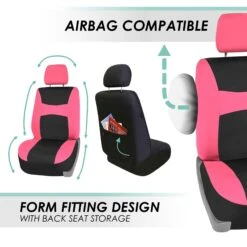 Light & Breezy Flat Cloth Seat Covers - Full Set Pink(Light Amp Breezy Flat Cloth Seat Covers Full Set Pink) -FH Group fb030 pink 5 3f57208d 36d8 444b b078 c26f418a89f6 2
