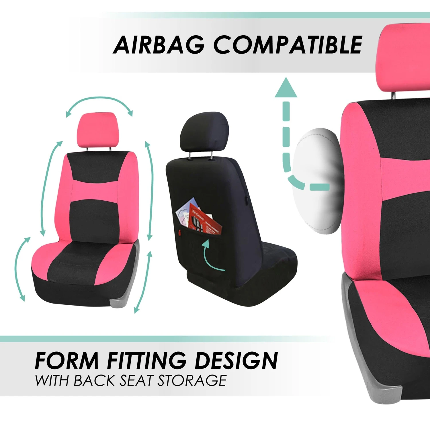Light & Breezy Flat Cloth Seat Covers - Combo Set Pink(Light Amp Breezy Flat Cloth Seat Covers Combo Set Pink) 8 Light & Breezy Flat Cloth Seat Covers - Combo Set Pink(Light Amp Breezy Flat Cloth Seat Covers Combo Set Pink) - Image 8
