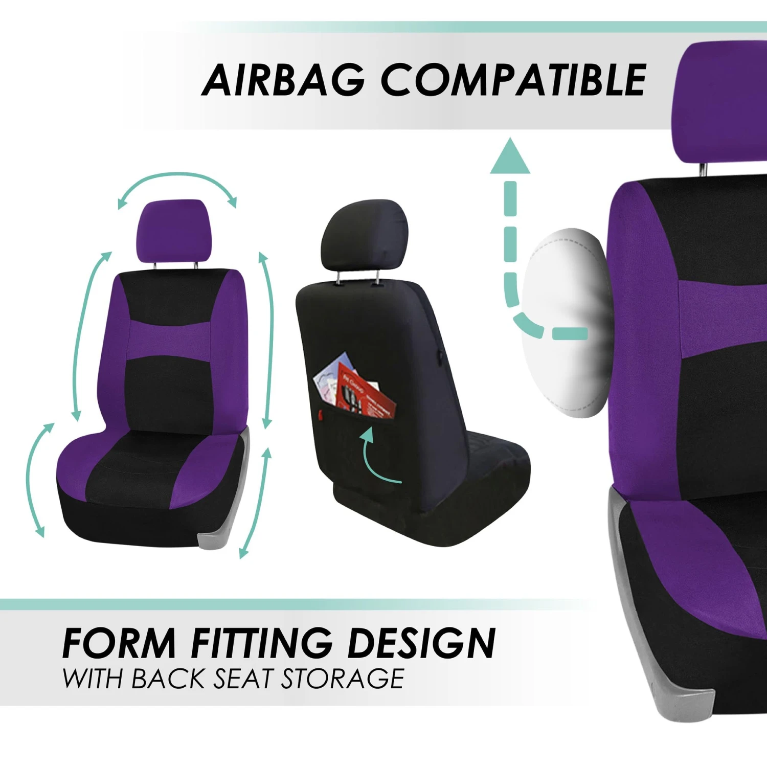 Light & Breezy Flat Cloth Seat Covers - Combo Set Purple(Light Amp Breezy Flat Cloth Seat Covers Combo Set Purple) 9 Light & Breezy Flat Cloth Seat Covers - Combo Set Purple(Light Amp Breezy Flat Cloth Seat Covers Combo Set Purple) - Image 9