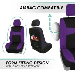 Light & Breezy Flat Cloth Seat Covers - Full Set Purple(Light Amp Breezy Flat Cloth Seat Covers Full Set Purple) -FH Group fb030 purple 5 ccbfb266 b2cf 4f8e b34b 0efad13619fd