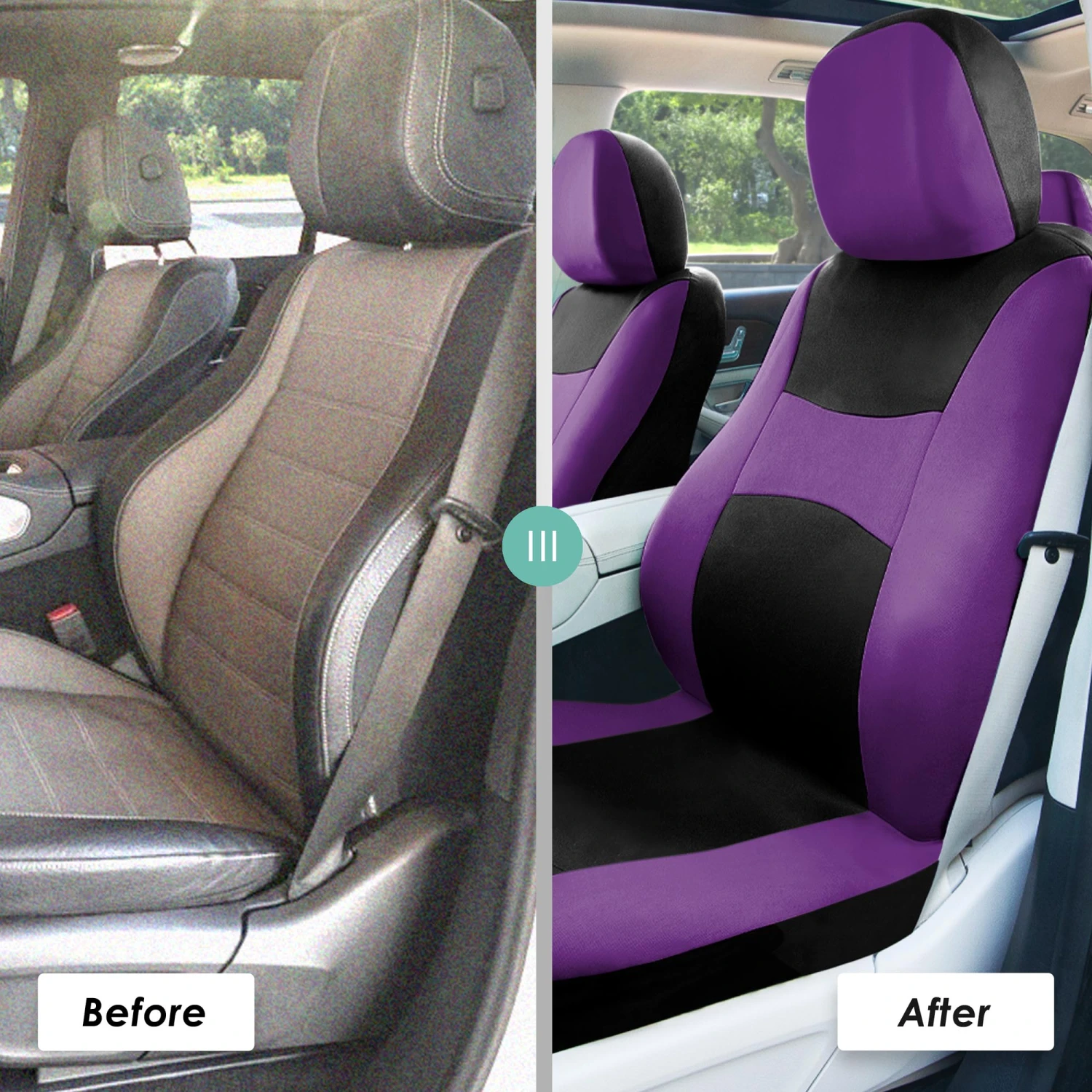 Light & Breezy Flat Cloth Seat Covers - Combo Set Purple(Light Amp Breezy Flat Cloth Seat Covers Combo Set Purple) 6 Light & Breezy Flat Cloth Seat Covers - Combo Set Purple(Light Amp Breezy Flat Cloth Seat Covers Combo Set Purple) - Image 6