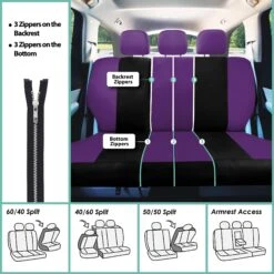 Light & Breezy Flat Cloth Seat Covers - Combo Set Purple(Light Amp Breezy Flat Cloth Seat Covers Combo Set Purple) 13 Light & Breezy Flat Cloth Seat Covers - Combo Set Purple(Light Amp Breezy Flat Cloth Seat Covers Combo Set Purple) -FH Group fb030 purple 7 acc49d43 3ea9 4949 a10c 1f0640f9a686 1