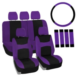 Light & Breezy Flat Cloth Seat Covers - Combo Set Purple(Light Amp Breezy Flat Cloth Seat Covers Combo Set Purple)