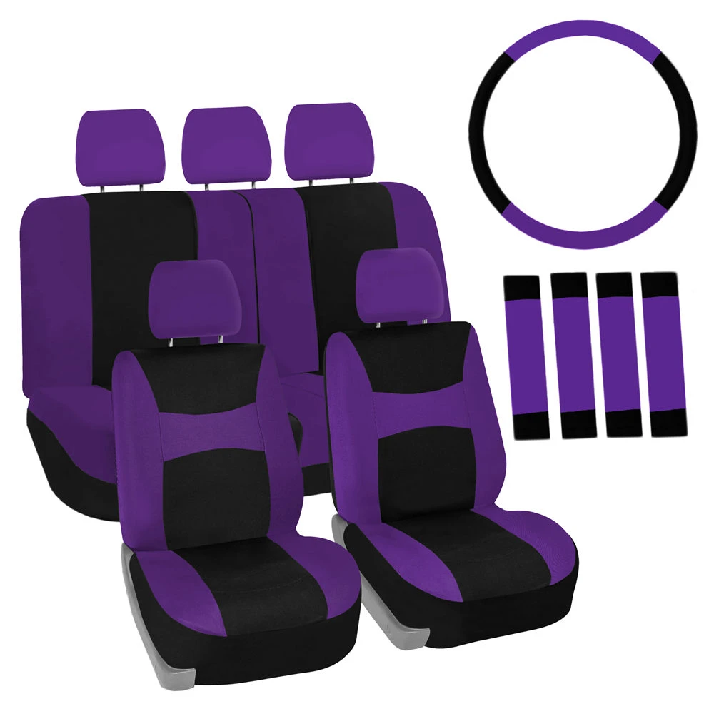 Light & Breezy Flat Cloth Seat Covers - Combo Set Purple(Light Amp Breezy Flat Cloth Seat Covers Combo Set Purple) 1 Light & Breezy Flat Cloth Seat Covers - Combo Set Purple(Light Amp Breezy Flat Cloth Seat Covers Combo Set Purple)