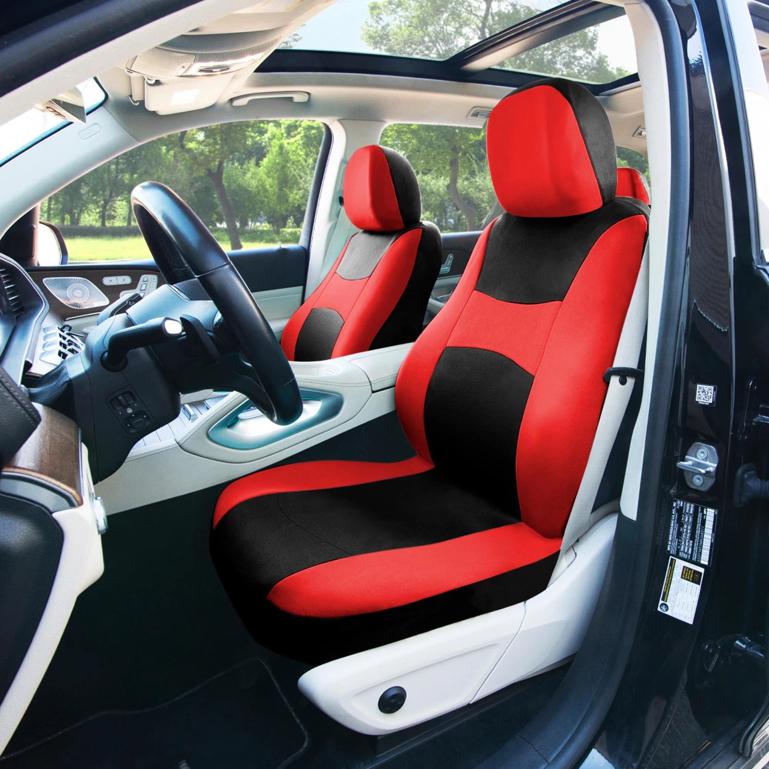 Light & Breezy Flat Cloth Seat Covers - Full Set Red(Light Amp Breezy Flat Cloth Seat Covers Full Set Red) 2 Light & Breezy Flat Cloth Seat Covers - Full Set Red(Light Amp Breezy Flat Cloth Seat Covers Full Set Red) - Image 2