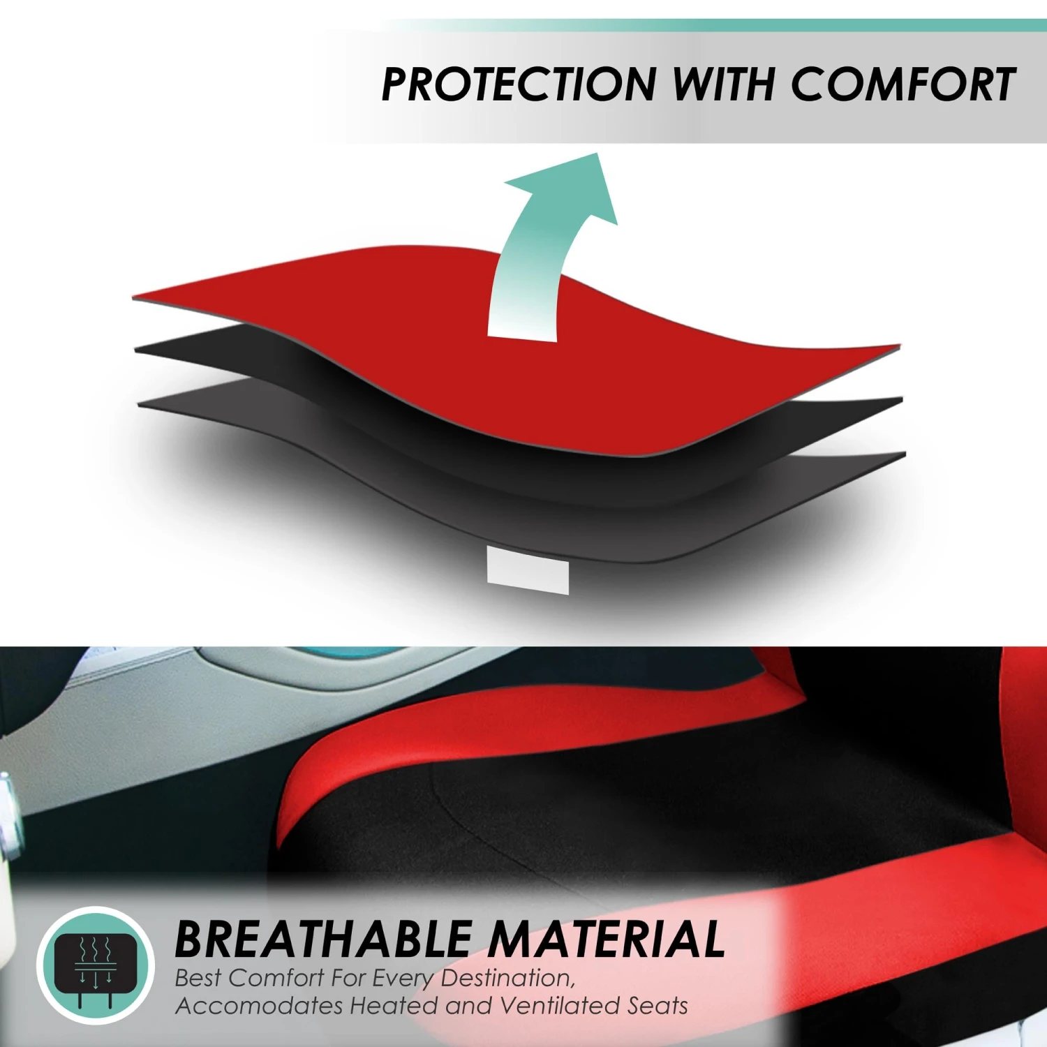 Light & Breezy Flat Cloth Seat Covers - Rear Red(Light Amp Breezy Flat Cloth Seat Covers Rear Red) 5 Light & Breezy Flat Cloth Seat Covers - Rear Red(Light Amp Breezy Flat Cloth Seat Covers Rear Red) - Image 5