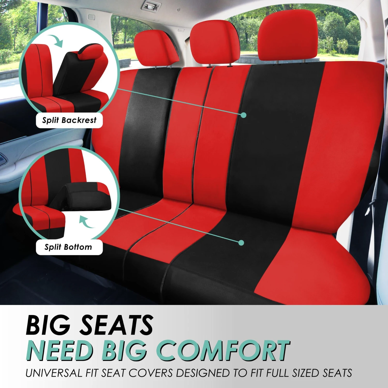 Light & Breezy Flat Cloth Seat Covers - Full Set Red(Light Amp Breezy Flat Cloth Seat Covers Full Set Red) 8 Light & Breezy Flat Cloth Seat Covers - Full Set Red(Light Amp Breezy Flat Cloth Seat Covers Full Set Red) - Image 8