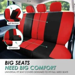 Light & Breezy Flat Cloth Seat Covers - Rear Red(Light Amp Breezy Flat Cloth Seat Covers Rear Red) 8 Light & Breezy Flat Cloth Seat Covers - Rear Red(Light Amp Breezy Flat Cloth Seat Covers Rear Red) -FH Group fb030 red 4 f3c1148d 41bd 4409 beba eb5e7b2107ad 2