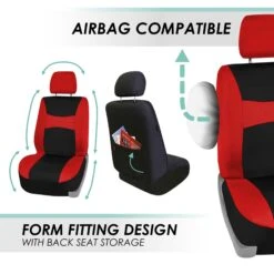Light & Breezy Flat Cloth Seat Covers - Full Set Red(Light Amp Breezy Flat Cloth Seat Covers Full Set Red) 12 Light & Breezy Flat Cloth Seat Covers - Full Set Red(Light Amp Breezy Flat Cloth Seat Covers Full Set Red) -FH Group fb030 red 5 5903a40a b049 4ac9 b0a7 6c27e58900a9 1