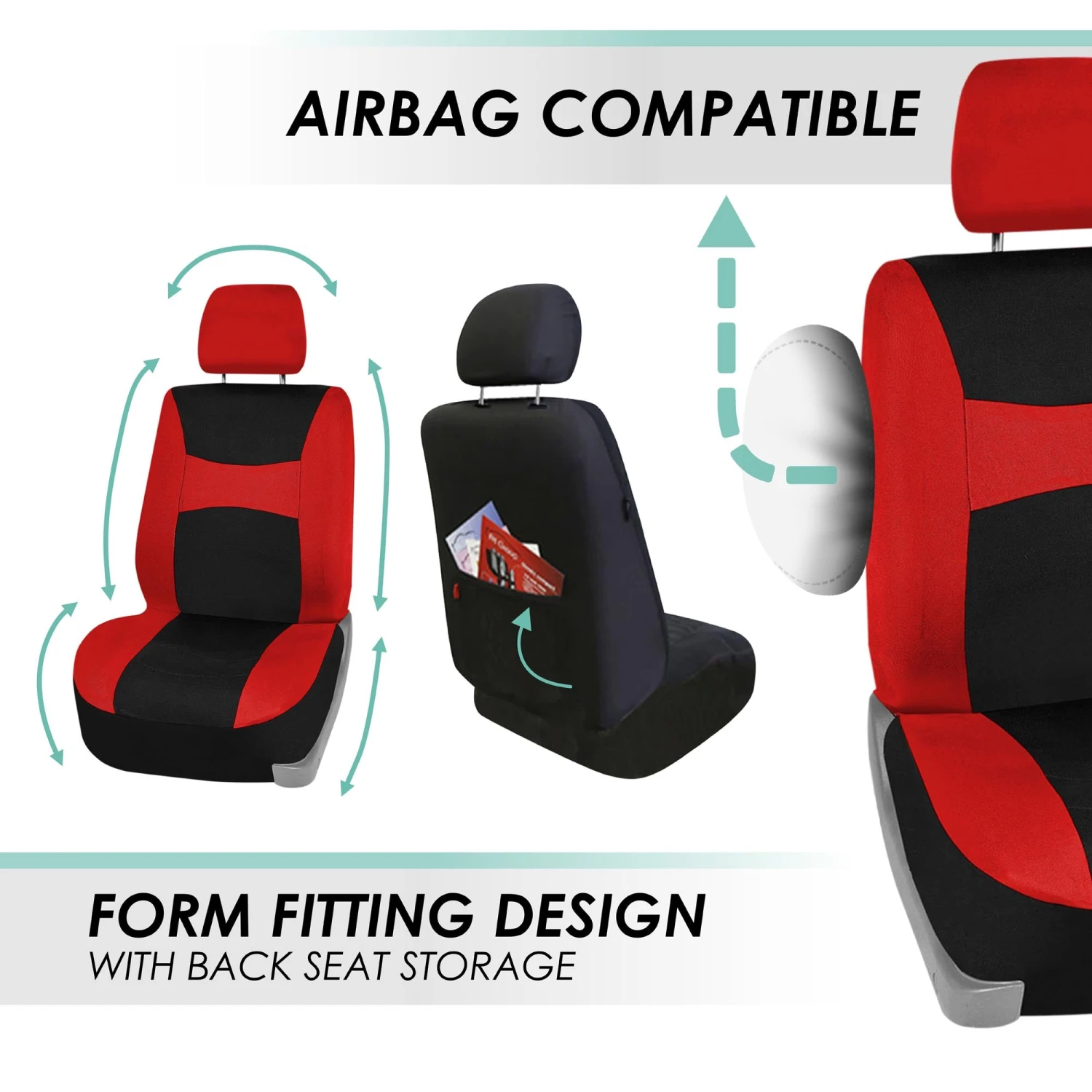 Light & Breezy Flat Cloth Seat Covers - Full Set Red(Light Amp Breezy Flat Cloth Seat Covers Full Set Red) 5 Light & Breezy Flat Cloth Seat Covers - Full Set Red(Light Amp Breezy Flat Cloth Seat Covers Full Set Red) - Image 5