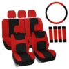 Light & Breezy Flat Cloth Seat Covers - Combo Set Red(Light Amp Breezy Flat Cloth Seat Covers Combo Set Red)