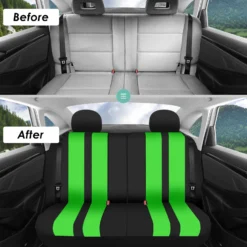 Striking Striped Seat Covers - Full Set Green(Striking Striped Seat Covers Full Set Green) -FH Group fb036 green 6