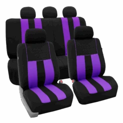 Striking Striped Seat Covers - Full Set Purple(Striking Striped Seat Covers Full Set Purple)