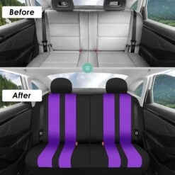 Striking Striped Seat Covers - Full Set Purple(Striking Striped Seat Covers Full Set Purple) -FH Group fb036 purple 6