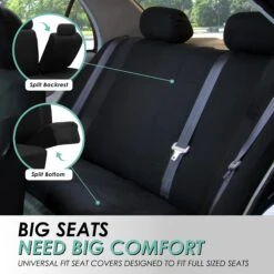 Cosmopolitan Seat Covers - Rear Black(Cosmopolitan Seat Covers Rear Black) -FH Group fb054 black 4 2