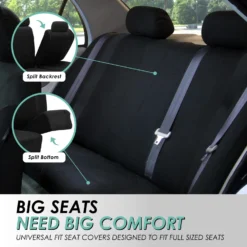 Cosmopolitan Flat Cloth Seat Covers - Front Set Black(Cosmopolitan Flat Cloth Seat Covers Front Set Black) -FH Group fb054 black 4