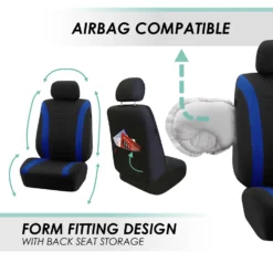 Cosmopolitan Seat Covers - Full Set Blue(Cosmopolitan Seat Covers Full Set Blue) -FH Group fb054 blue 5 2